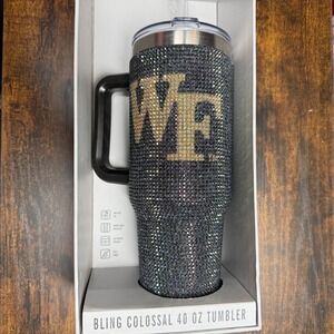 The Memory Company Tumbler Wake Forest Bling Rhinestone Black Gold